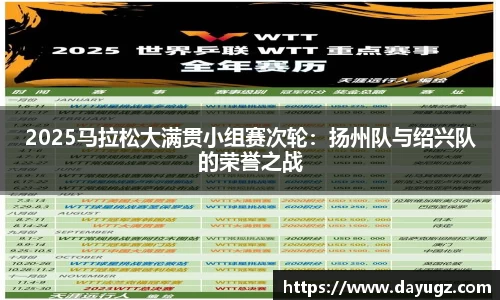 2025马拉松大满贯小组赛次轮：扬州队与绍兴队的荣誉之战